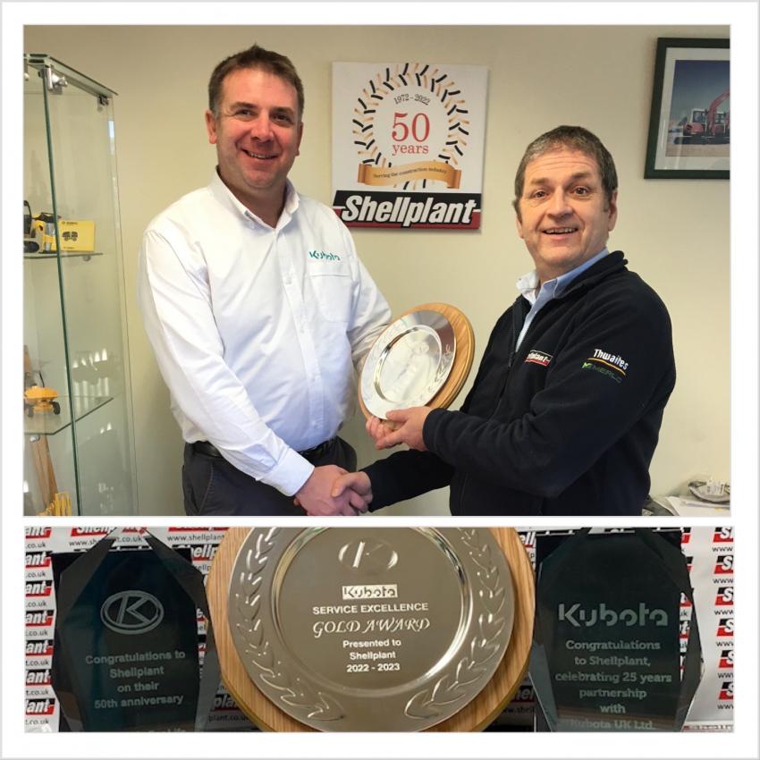 Shellplant Kubota Service Excellence Gold Award